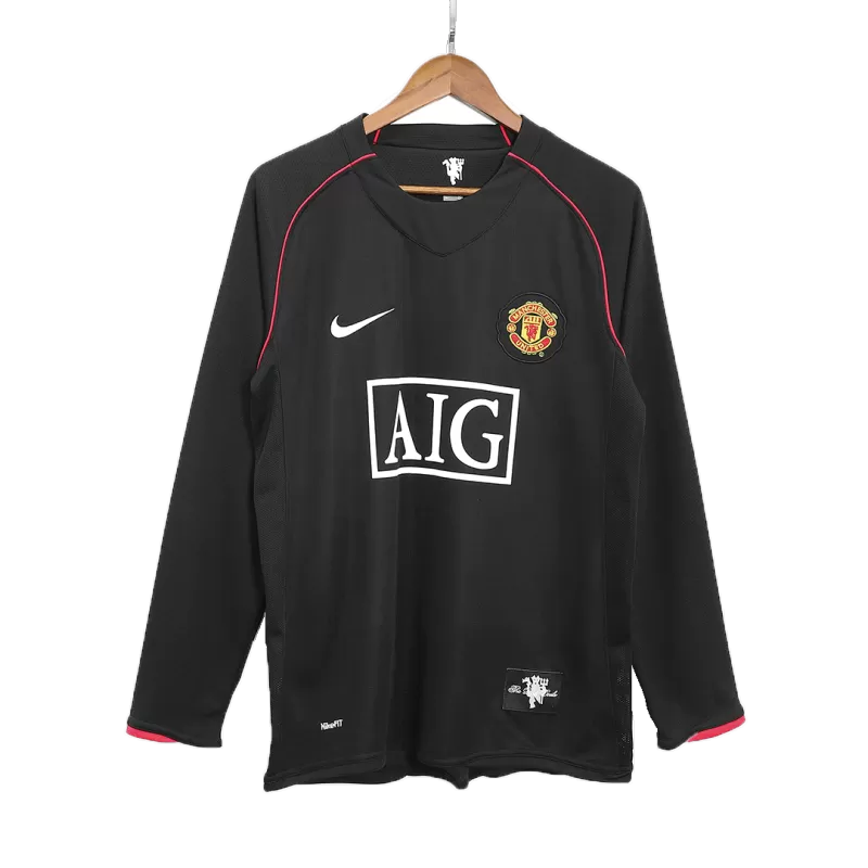 Retro 2007/08 Manchester United Away Long Sleeve Soccer Jersey