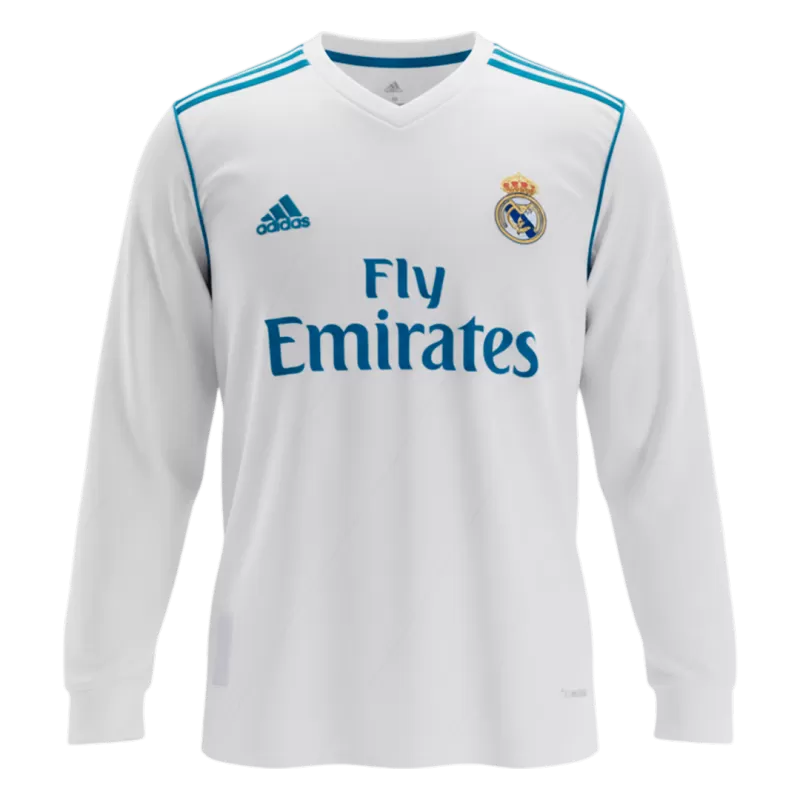 Retro 2017/18 Real Madrid Home Long Sleeve Soccer Jersey
