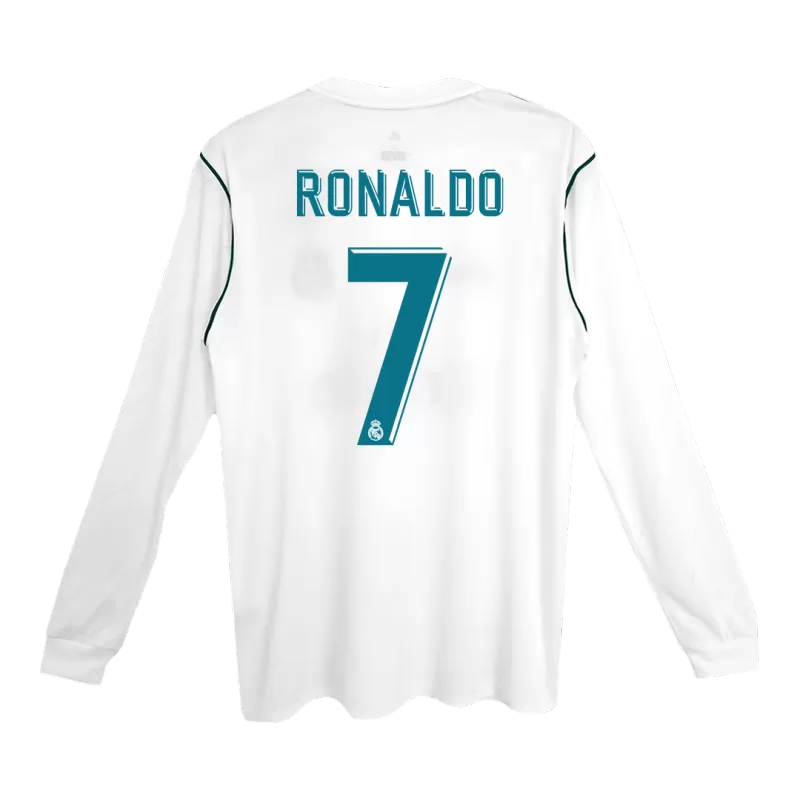 Retro RONALDO #7 2017/18 Real Madrid Home Long Sleeve Soccer Jersey