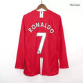 Retro RONALDO #7 2007/08 Manchester United Home Long Sleeve Soccer Jersey