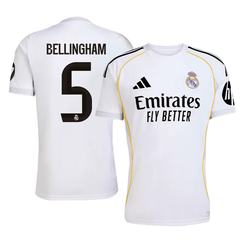 BELLINGHAM #5 Real Madrid Home Soccer Jersey 2025/26