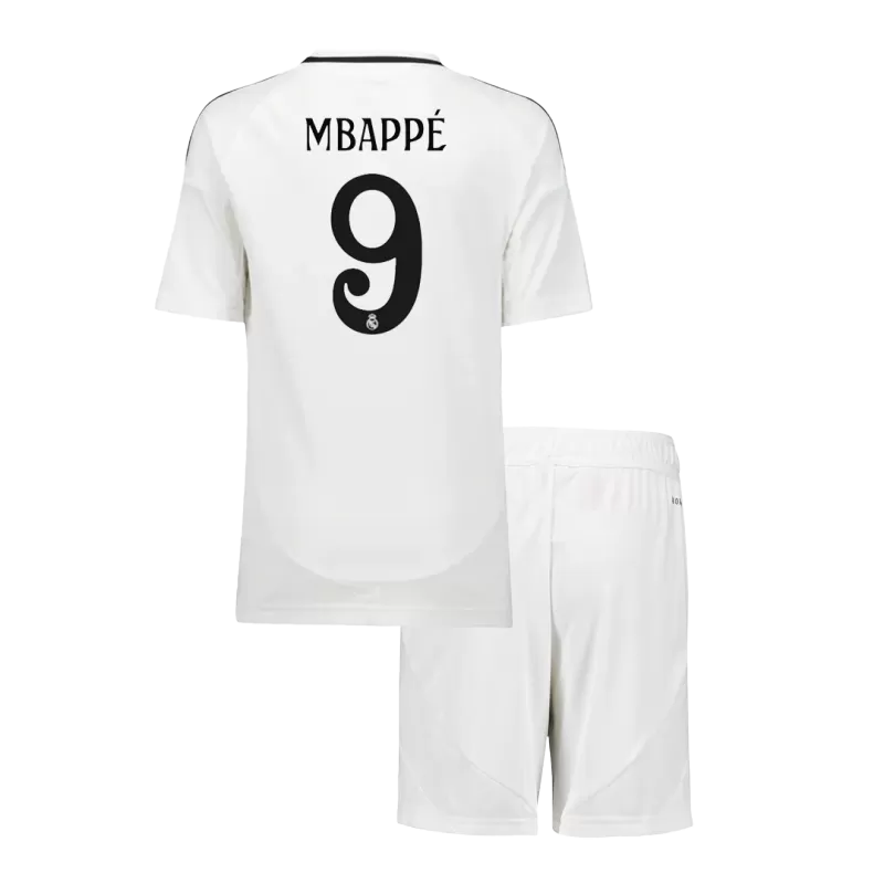 Kid's MBAPPÉ #9 Real Madrid Home Soccer Jersey Kit(Jersey+Shorts)