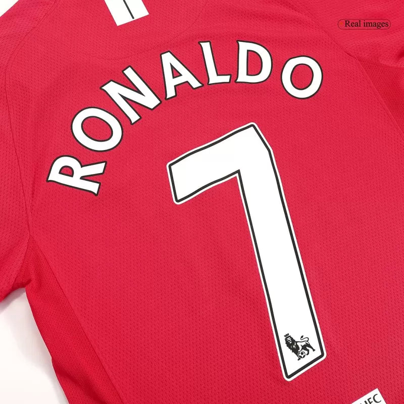 Retro RONALDO #7 2007/08 Manchester United Home Long Sleeve Soccer Jersey